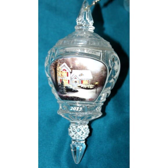 2013 Thomas Kinkade Crystal Christmas Ornament Blessings of Love Holiday Decor - Picture 1 of 5